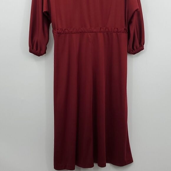 Chipper 70s 80s Long Sleeve Dress Button up Front and Drawstring Waist Vintage - Picture 11 of 16